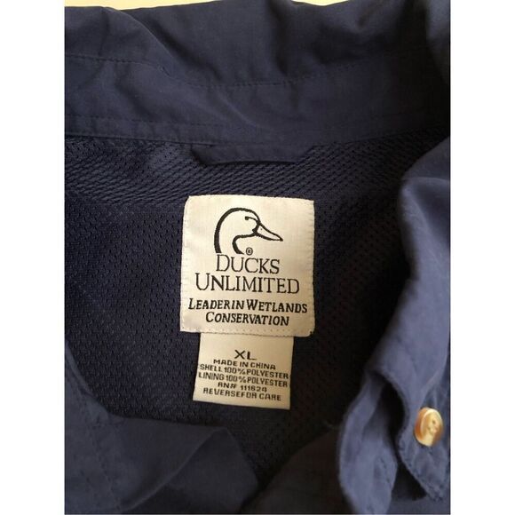 Ducks Unlimited Men's Vented Blue Fishing Shirt SZ XL - Picture 5 of 9